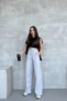 Black-Navy Blue-Grey-Anthracite Women's Seasonal Loose Wide-Leg High-Waist 4-Piece Sweatpants - 3