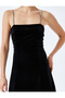 Crystal Stone Embroidered Thin Strap Mini Velvet Dress - 5