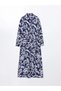 Lcwaikiki Classic Blue Print Women's Shirt Dress