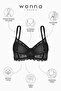 Lace Minimizer Bra Panty Set - Semi Sponge Support, Underwire - Fashion - 2483 - Black - 3