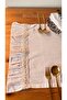 100% Cotton Raw Linen Vintage Runner with Ruffles Cotton Lace 40X110 cm - 5