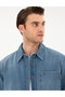 Blue Comfort Fit Long Sleeve Jean Shirt 50292072-Vr036 - 2