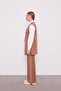 Beige Glitter Striped Shirt Three-Piece Cashmere Set - 2