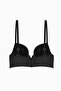 Lirio Stone Detailed Low-Cut Bustier Bra - Padded - 2574 - Black - 2