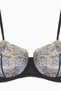 Tulle Detail, Glittery Sequin-Embellished Balconette Bra and Panty Set - Cup-Free - Fashion - 2587 - Black - 4