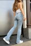 Luxis Ice Snow Slit Flared Leg Power Lycra Women's Flare Jean Pants - 3
