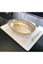 Gold Oval Design Stainless Steel Pasta Strainer Pedestal Strainer 22 cm X 31 cm