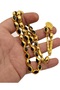 Black Enameled Gold Simulated Metal Rosary