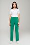 Elastic Back Waist Straight Leg Trousers Green 7561