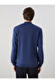 Indigo Stand Collar Long Sleeve Men's Knitwear Sweater - 4