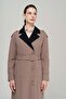 Epaulet Detailed Garnished Raglan Sleeve Lined Top Coat MINK 6548 - 3