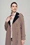 Epaulet Detailed Garnished Raglan Sleeve Lined Top Coat MINK 6548 - 5