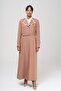 Handkerchief Collar Garni and Belt Detailed Lined Top Coat KAMEL 6549