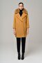Removable Fur Embellishment and Pearl Detail Plush Coat Kamel 3959-Tk - 2