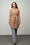 Double-Breasted Waist-Tied Coat Kamel 3058 - 3