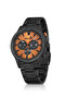Classic Metal Men's Watch Black Orange Color Pl-0976E5X - 3