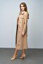 KAMEL 6609 - Leather Trench Coat with Zipper on the Collar and Belt Buckle - 6