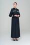High Collar Detachable Hooded Garni Detailed Lined Long Trench Coat NAVY BLUE 4295 - 4