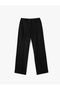 Straight Wide Leg Fabric Pants with High Waist Pockets