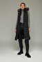 Black Inflatable Vest - Hooded Fur, Model 8187