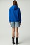Adel Women's Organic Cotton Soft Fleece Inside Relaxed Kangaroo Pocket Hooded Parliament Blue Swe - 5