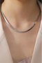 Women's 316 L Stainless Steel 60 cm Silver Color Italian Chain Necklace - 2