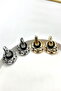 Women's Earrings 3 cm Geometric Pattern Black Enamel Crescent Model Earrings - 2