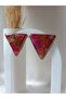 Burgundy Color Polymer Clay Earrings Glossy Special Design Steel Earrings Apparats - 3
