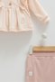 Girl's baby set 100% cotton with ruffle detail (1-3, 3-6 months with booties, 6-9, 9-12 months without booties) - 3