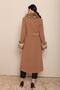 Men's Faux Fur Collar and Sleeve Trimmed Mid-Length Coat Taba 3636 - 6