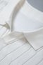 Men's White Thin Hair Braided Slim Fit Polo Neck Knitwear T-Shirt - 7