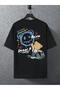 Unisex Oversize Pattern Cartoon and Letter Graphic Drop Shoulder Harajuku Style - 2