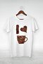 Vtshirt أبيض -للجنسين -i Love Coffee2-رسم توضيحي - Y-062