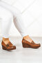 Taylor Tan Genuine Leather Wedge Heeled Casual Shoes - 2