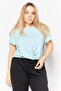 Women Sportswear Fit Sort Sleeve Training Top, Turquoise