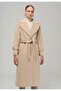 Low Sleeve Oversize Coat with Snap Snap Closure Sleeve Placket BEIGE 3933 - 2