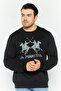 Men Crew Neck Brand Logo Long Sleeves Sweatshirt, Black