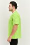 Men Crew Neck Short Sleeves Graphic Print T-Shirt, Lime Green - 2