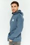 Men Hooded Brand Logo Long Sleeves Sweatshirt, Slate Blue - 3