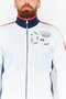 Men Mock Neck Brand Logo Long Sleeves Full zip Sweatshirt, White - 3