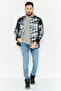 Men Tie Dye Long Sleeve Denim Jacket, Multicolor - 2