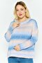 Women Crew Neck Long Sleeves Tie Dye Sweater, Multicolor