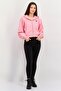 Women Hooded Embroidered Logo Long Sleeves Sweatshirt, Pink - 2