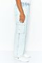 Men Regular Fit Stripe Cargo Pants, White - 3