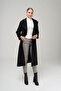 Low Sleeve Oversize Coat with Snap Snap Closure Sleeve Placket BLACK 3933 - 6