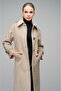 Oversize Long Coat with Shirt Collar and Epaulet Detail Stone 3064 - 5