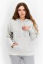 Women Hooded Heather Sweatshirt, Grey