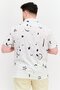 Men Stretch Fit Allover Print Short Sleeve Casual Shirt, White - 3