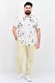 Men Stretch Fit Allover Print Short Sleeve Casual Shirt, White - 4