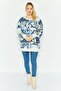 Women Crew Neck Long Sleeve Floral Sweatshirt, Multicolor - 3